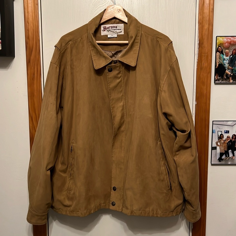 Faux suede jacket.
